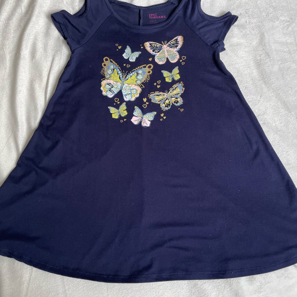 Jersey swing cold shoulder dress